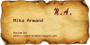 Mika Armand névjegykártya